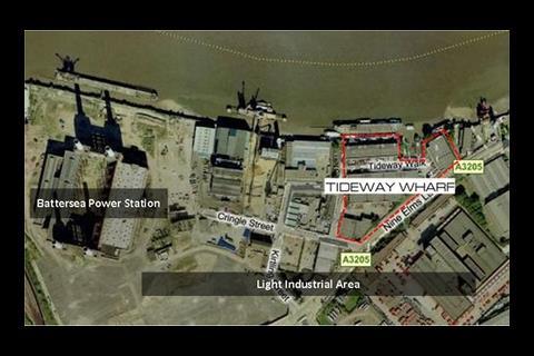 Aerial view of Tideway Wharf